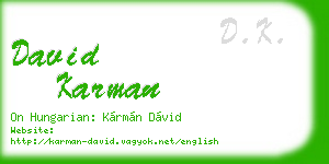 david karman business card