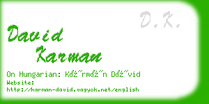 david karman business card